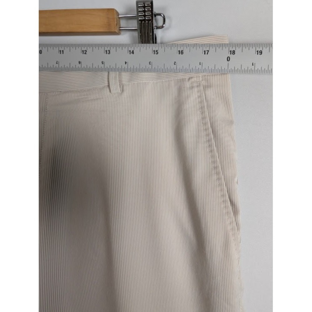 Peter Millar Golf Pants Mens 36x31 Tan/White Micro Seersucker Lightweight Preppy - Picture 4 of 9